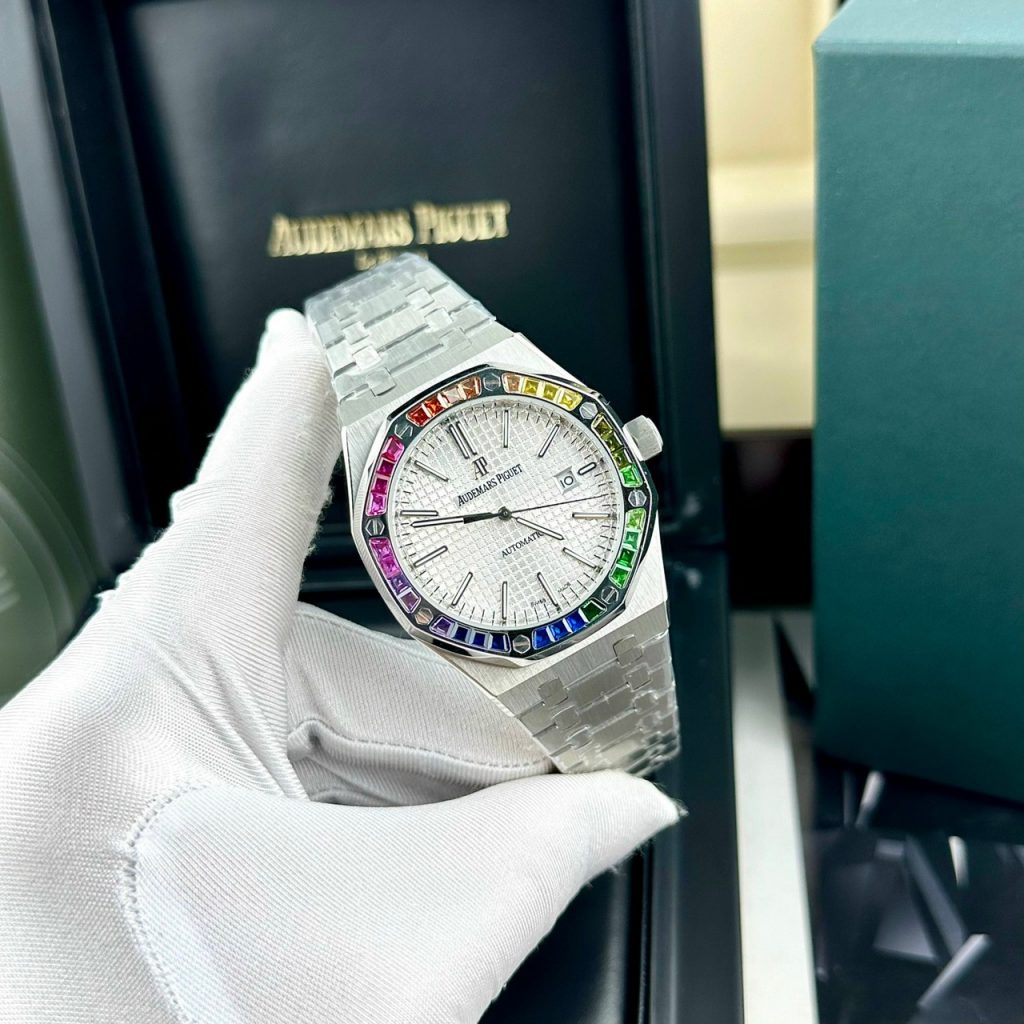 Đồng hồ Audemars Piguet Rainbow nam mặt trắng Fake 11 cao cấp 41mm (2)