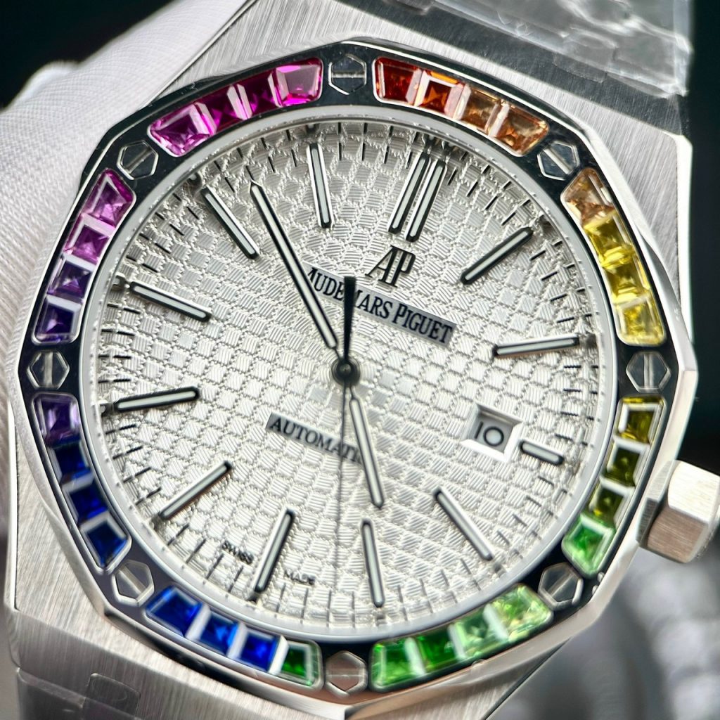 Đồng hồ Audemars Piguet Rainbow nam mặt trắng Fake 11 cao cấp 41mm (2)