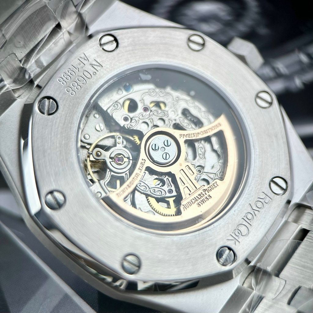 Đồng hồ Audemars Piguet nam mặt xanh đính đá Fake cao cấp 41mm (2)
