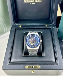 Đồng hồ Audemars Piguet nam mặt xanh đính đá Fake cao cấp 41mm (2)