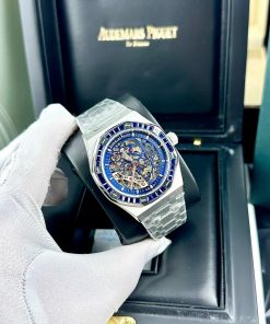 Đồng hồ Audemars Piguet nam mặt xanh đính đá Fake cao cấp 41mm (2)