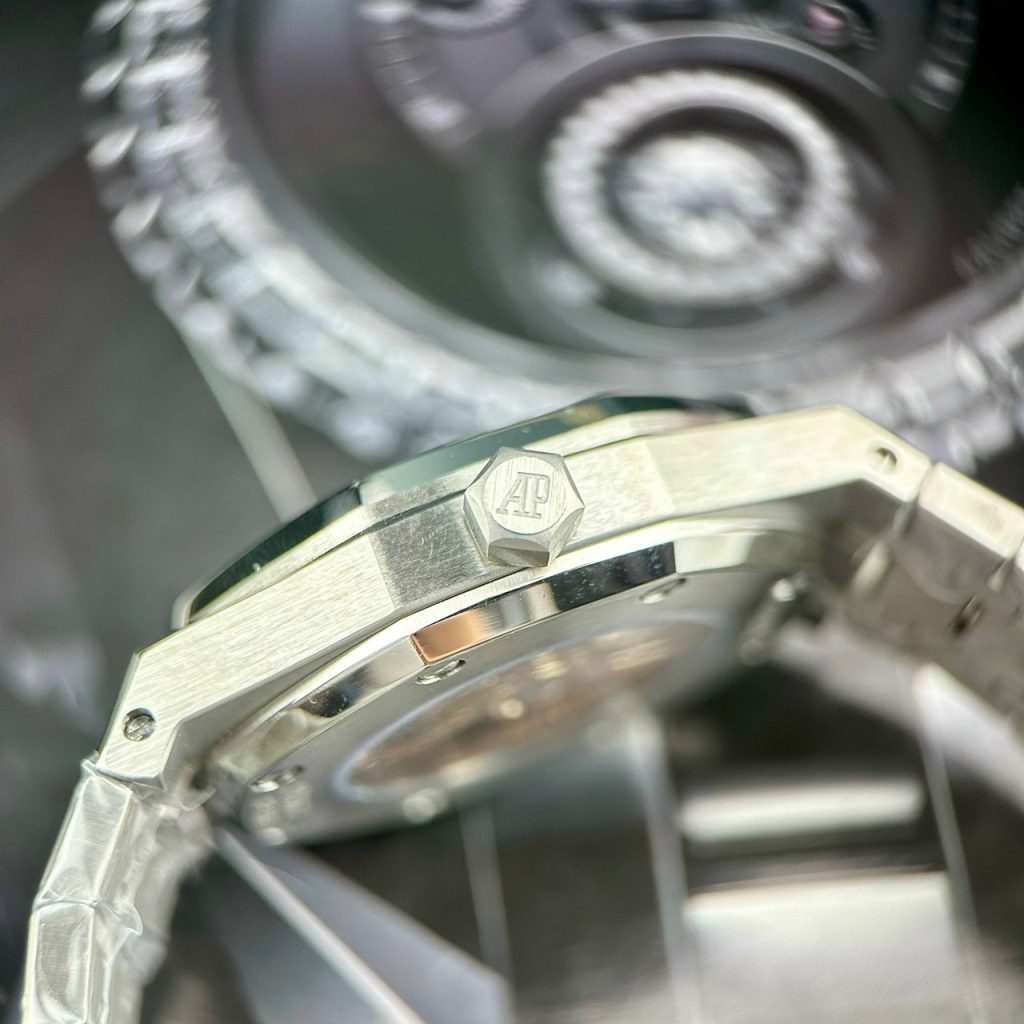 Đồng hồ Audemars Piguet nam mặt xanh đính đá Fake cao cấp 41mm (2)