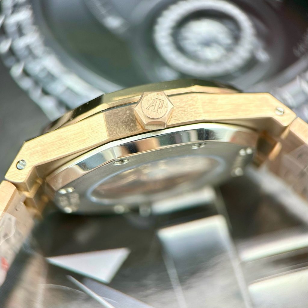 Đồng hồ Audemars Piguet rose gold đính đá 7 màu Fake cao cấp 41mm (2)