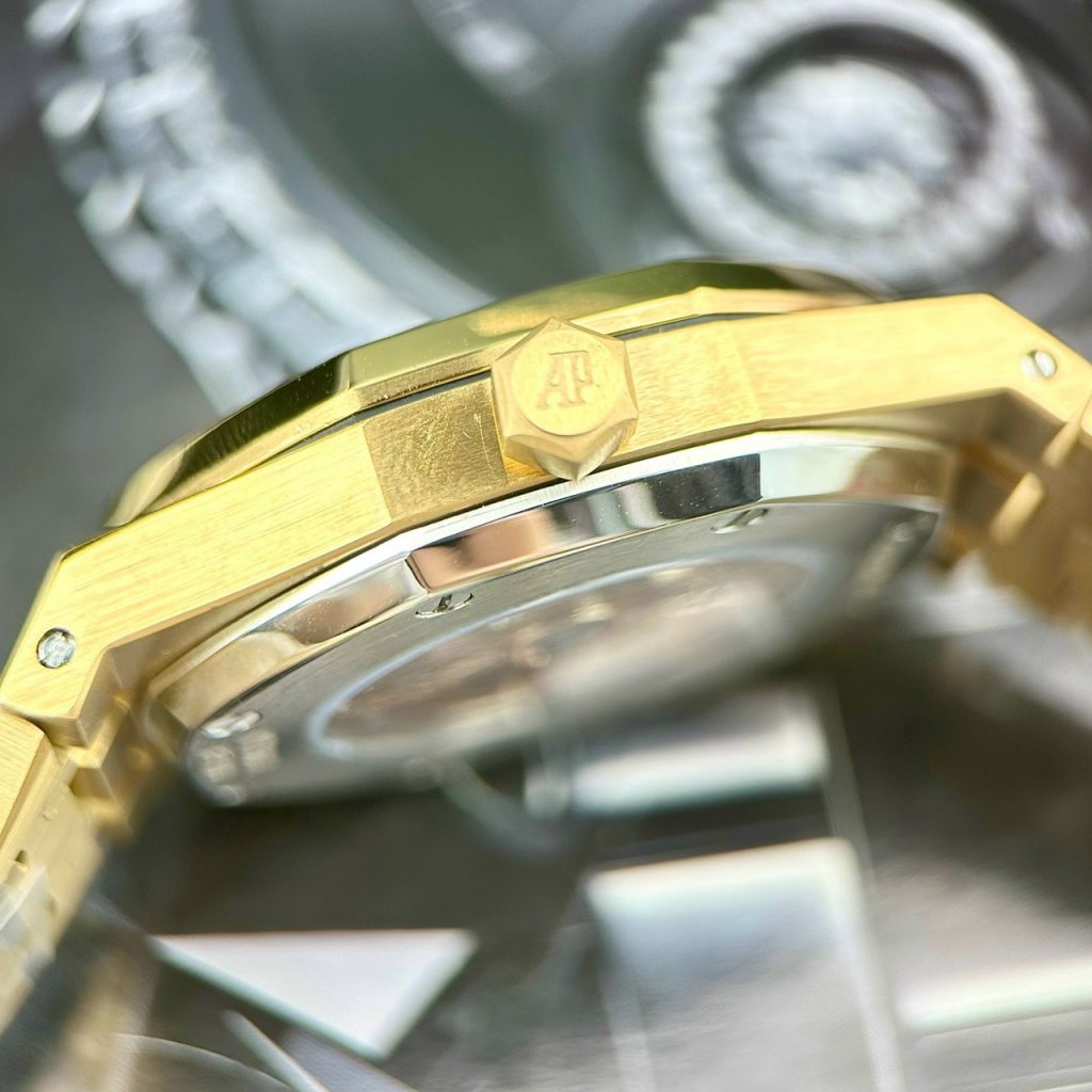 Đồng hồ Audemars Piguet vàng gold Fake 11 cao cấp đính đá 7 màu 41mm (2)