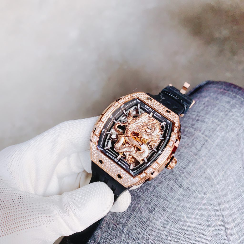 Đồng hồ Bonest Gatti BG5605-A2 rose gold chính hãng nam đính đá 45mm (2)