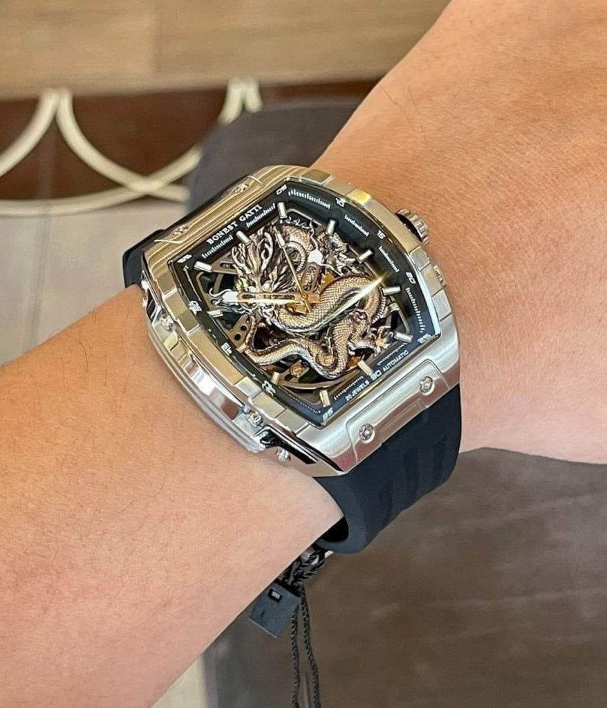 Đồng hồ Bonest Gatti BG5606-A1 rồng châu âu nam cọc số dạ quang chính hãng 45mm (2)