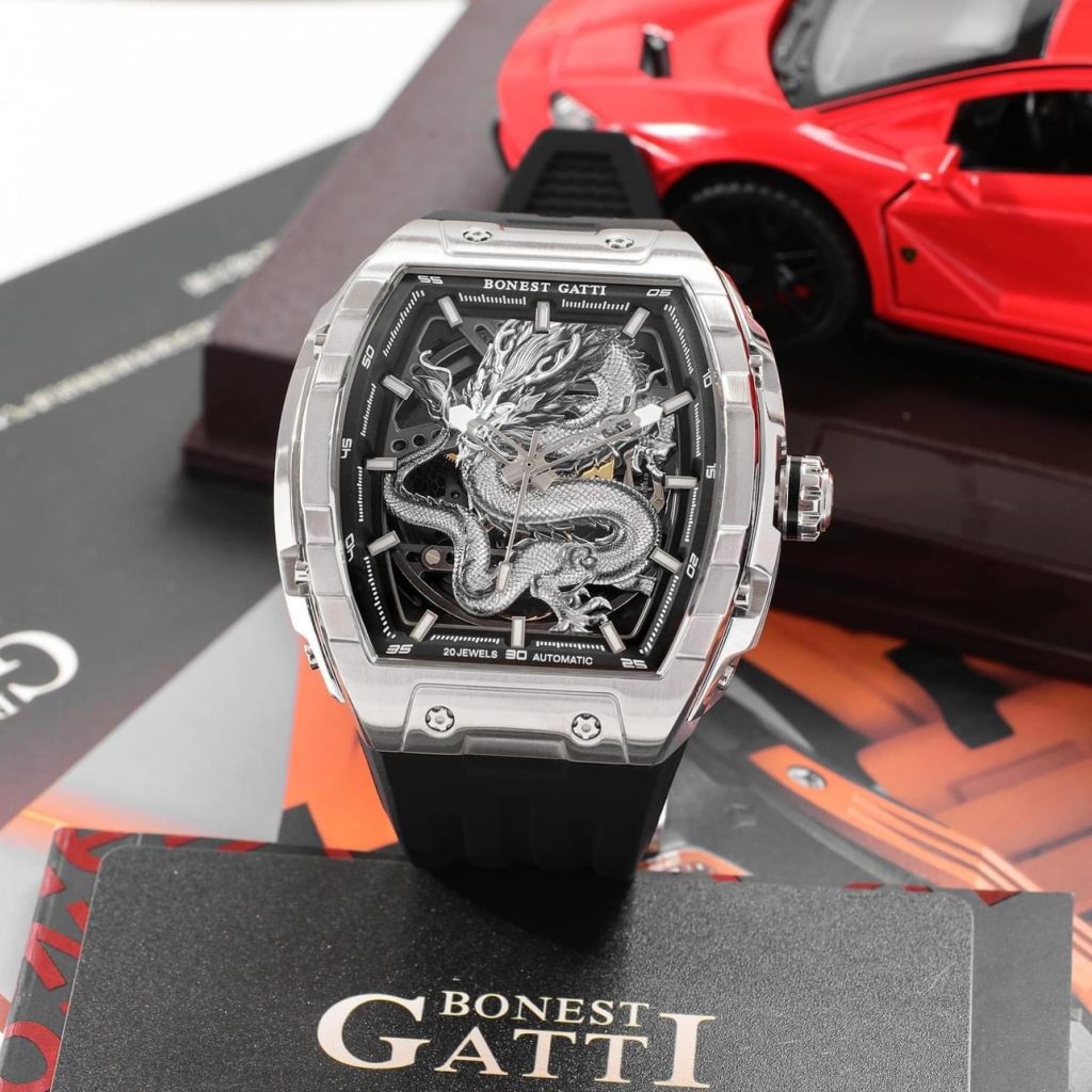 Đồng hồ Bonest Gatti BG5606-A1 rồng châu âu nam cọc số dạ quang chính hãng 45mm (2)
