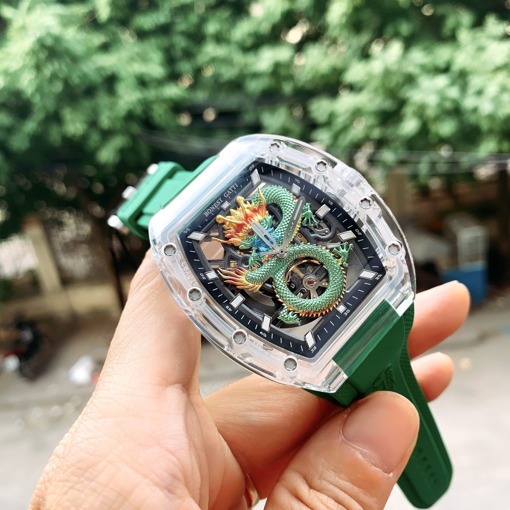 Đồng hồ Bonest Gatti BG9980 rồng xanh chính hãng nam máy cơ 45mm (2)