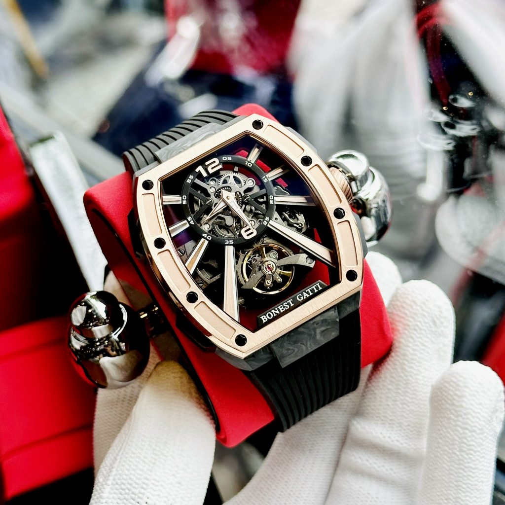 Đồng hồ Bonest Gatti Carbon BG9950-A2 rose gold nam máy cơ chính hãng 43mm (2)