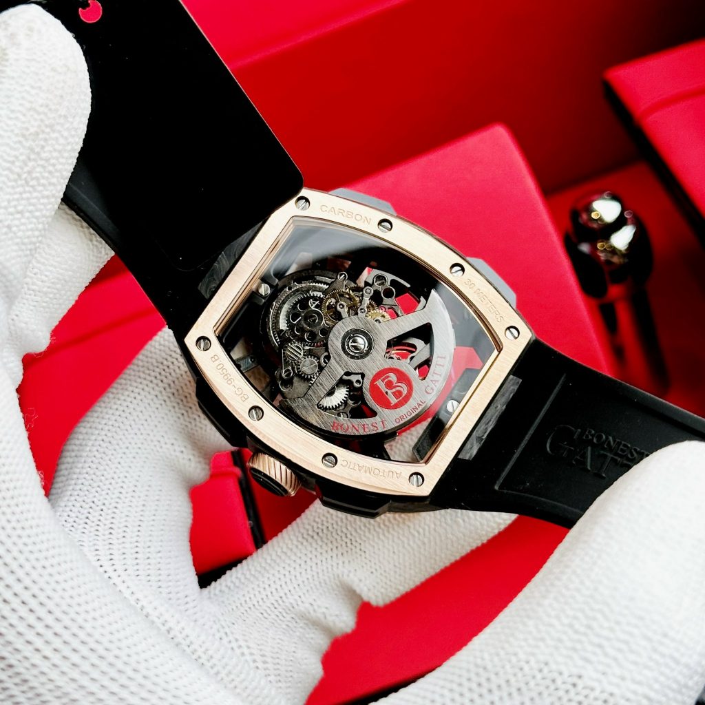 Đồng hồ Bonest Gatti Carbon BG9950-A2 rose gold nam máy cơ chính hãng 43mm (2)