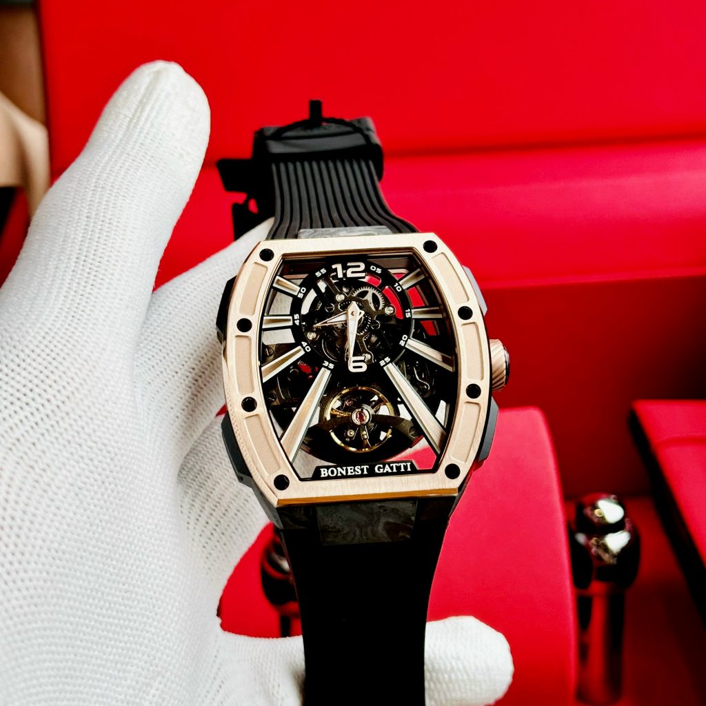 Đồng hồ Bonest Gatti Carbon BG9950-A2 rose gold nam máy cơ chính hãng 43mm (2)