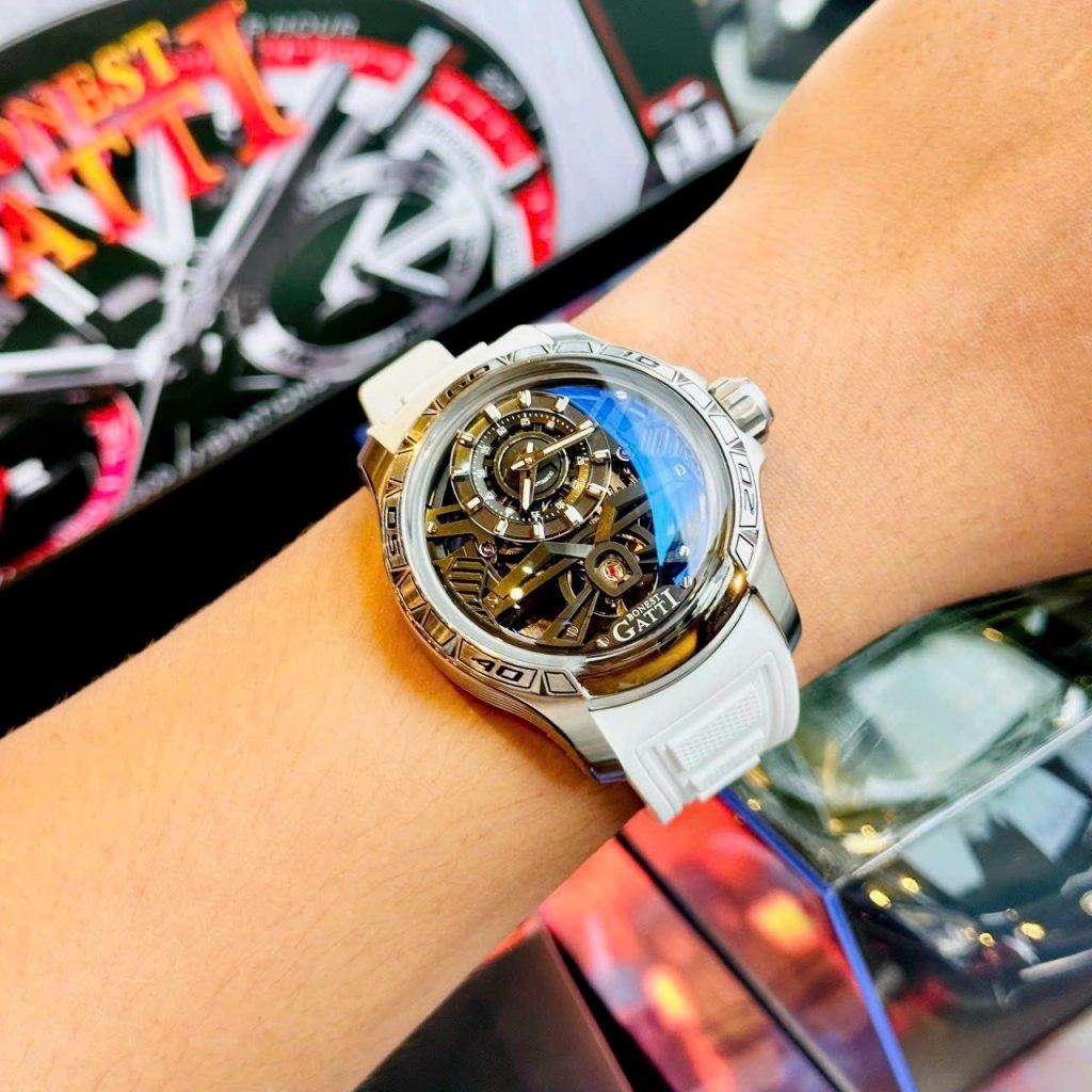 Đồng hồ Bonest Gatti King Sport BG5101-A1 nam dây cao su trắng chính hãng 43mm (2)