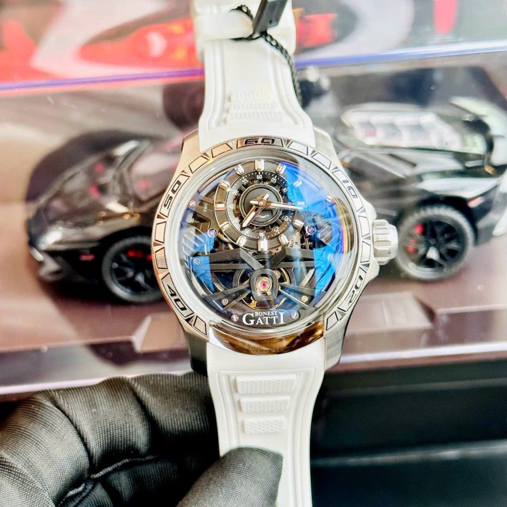 Đồng hồ Bonest Gatti King Sport BG5101-A1 nam dây cao su trắng chính hãng 43mm (2)