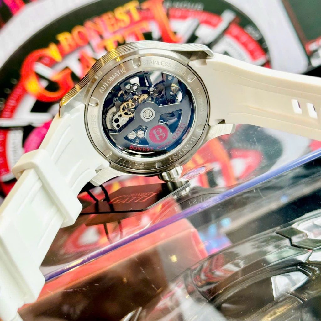 Đồng hồ Bonest Gatti King Sport BG5101-A1 nam dây cao su trắng chính hãng 43mm (2)