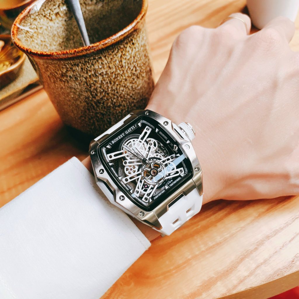 Đồng hồ Bonest Gatti chính hãng BG5502-A2 nam dây cao su trắng 45mm (2)