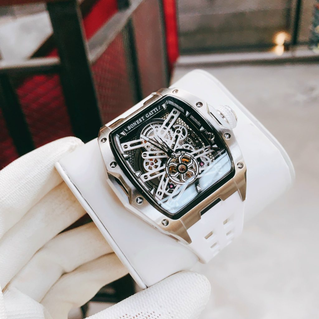 Đồng hồ Bonest Gatti chính hãng BG5502-A2 nam dây cao su trắng 45mm (2)