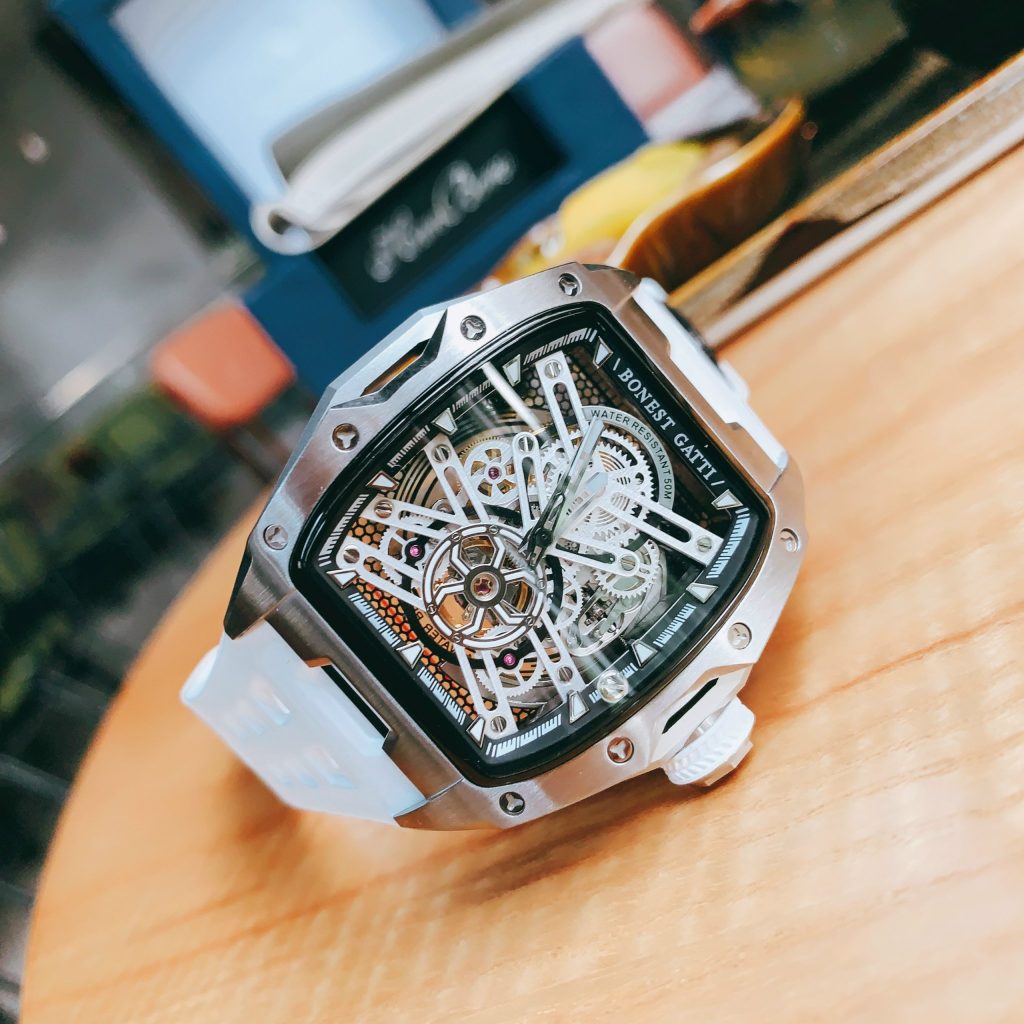 Đồng hồ Bonest Gatti chính hãng BG5502-A2 nam dây cao su trắng 45mm (2)