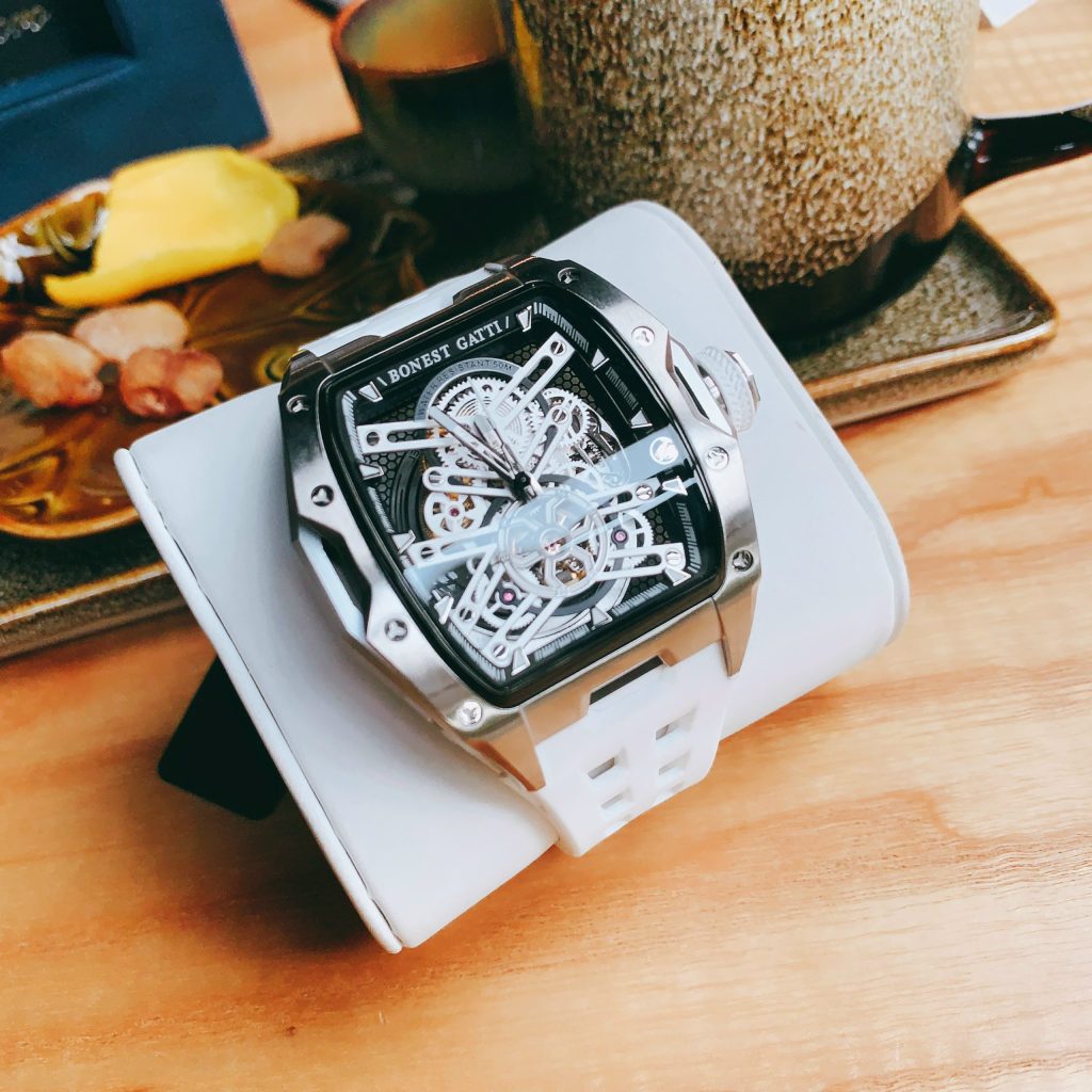 Đồng hồ Bonest Gatti chính hãng BG5502-A2 nam dây cao su trắng 45mm (2)