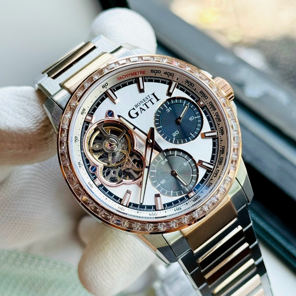 Đồng hồ Bonest Gatti chính hãng BG8802-S3 nam đính đá Baguetee 43mm (3)