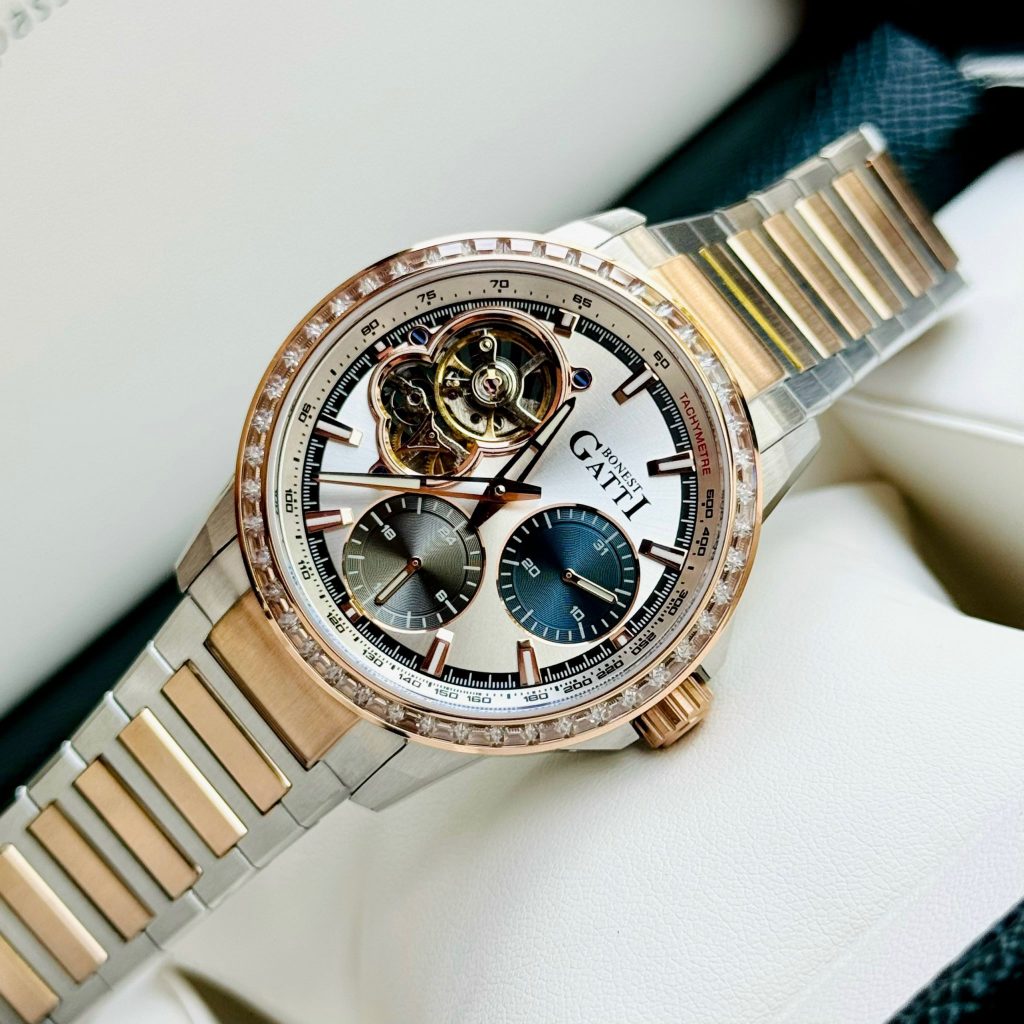 Đồng hồ Bonest Gatti chính hãng BG8802-S3 nam đính đá Baguetee 43mm (3)