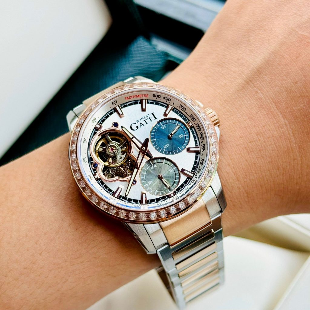 Đồng hồ Bonest Gatti chính hãng BG8802-S3 nam đính đá Baguetee 43mm (3)