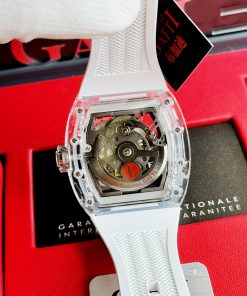 Đồng hồ Bonest Gatti rồng bạc chính hãng nam dây cao su trắng 45mm (2)