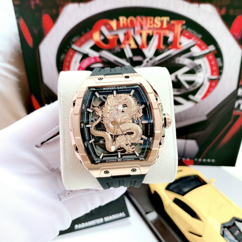 Đồng hồ Bonest Gatti rồng châu âu BG5606 màu rose gold chính hãng 45mm (9)