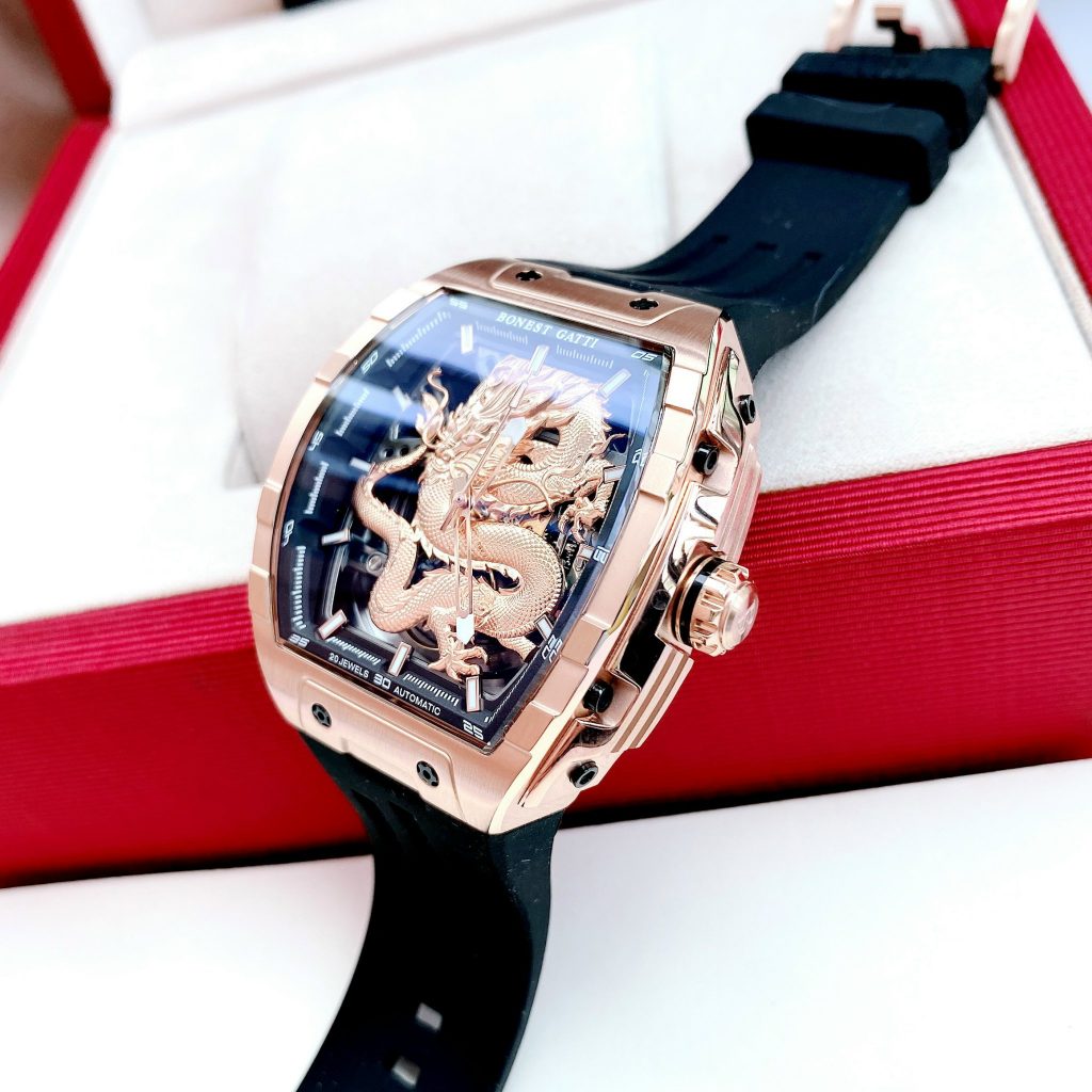 Đồng hồ Bonest Gatti rồng châu âu BG5606 màu rose gold chính hãng 45mm (9)