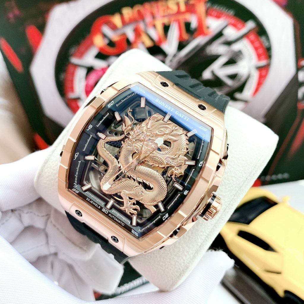 Đồng hồ Bonest Gatti rồng châu âu BG5606 màu rose gold chính hãng 45mm (9)