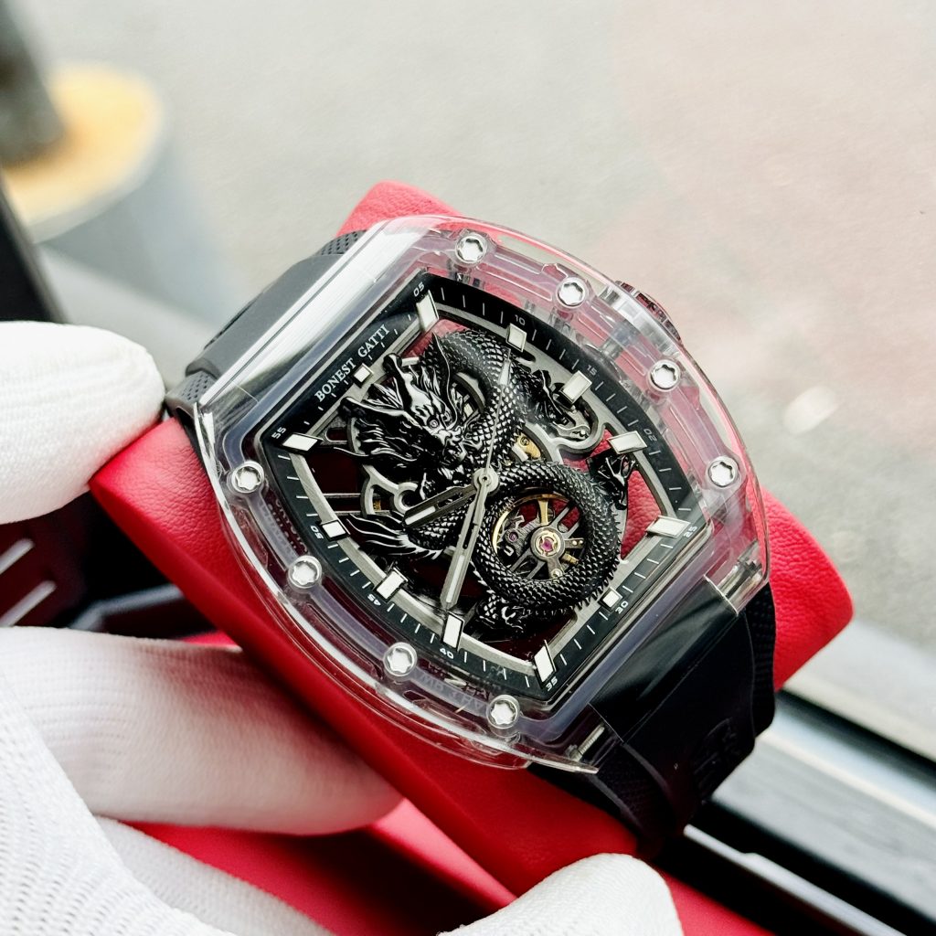 Đồng hồ Bonest Gatti rồng đen châu âu chính hãng máy cơ Automatic 45mm (2)