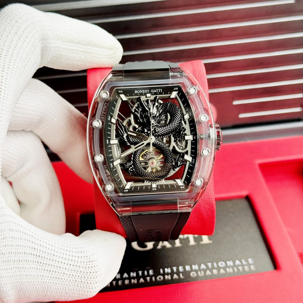Đồng hồ Bonest Gatti rồng đen châu âu chính hãng máy cơ Automatic 45mm (2)