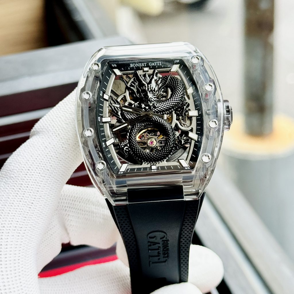 Đồng hồ Bonest Gatti rồng đen châu âu chính hãng máy cơ Automatic 45mm (2)