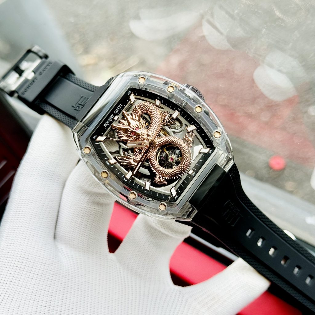 Đồng hồ Bonest Gatti rồng vàng châu âu chính hãng máy cơ Automatic 45mm (2)