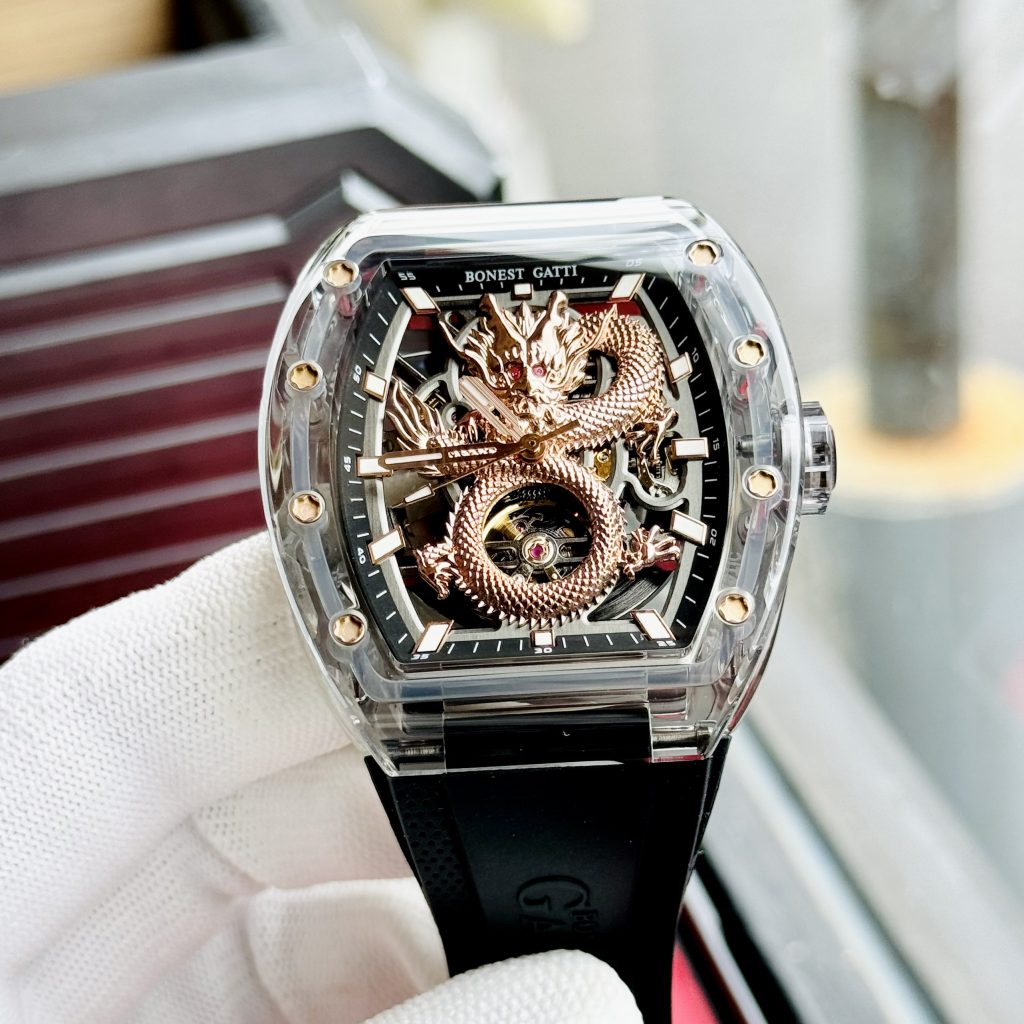 Đồng hồ Bonest Gatti rồng vàng châu âu chính hãng máy cơ Automatic 45mm (2)