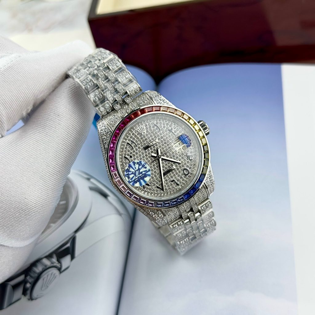 Đồng hồ Rolex DateJust Rainbow nam máy cơ Thụy Sỹ Super Fake 11 41mm (2)