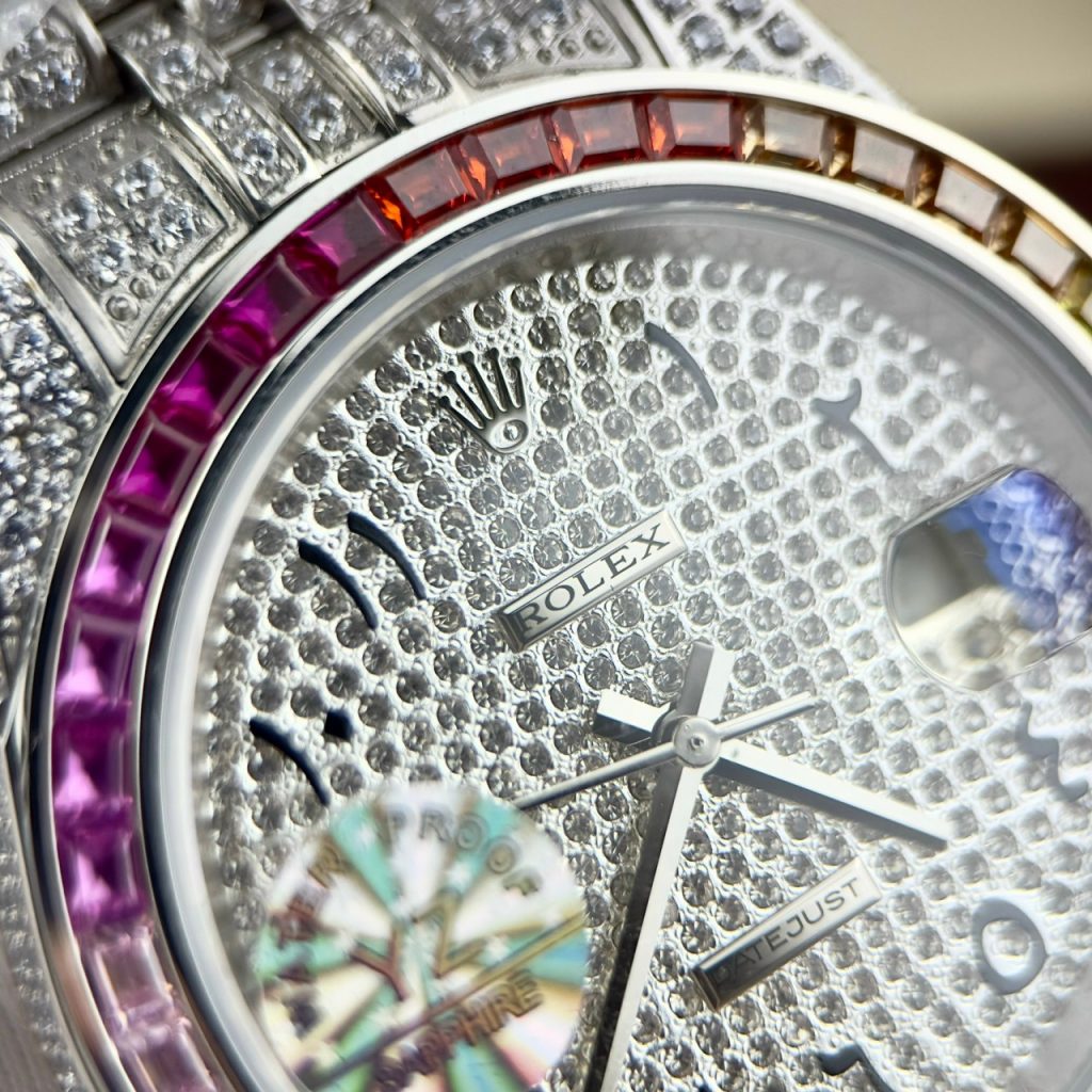 Đồng hồ Rolex DateJust Rainbow nam máy cơ Thụy Sỹ Super Fake 11 41mm (2)