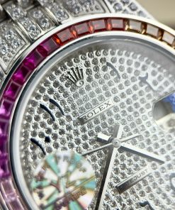 Đồng hồ Rolex DateJust Rainbow nam máy cơ Thụy Sỹ Super Fake 11 41mm (2)