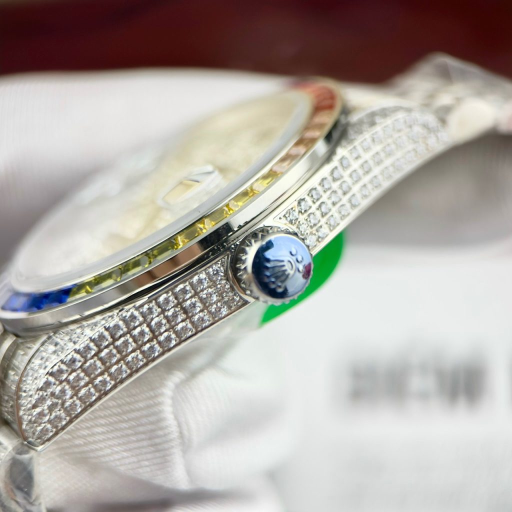 Đồng hồ Rolex DateJust Rainbow nam máy cơ Thụy Sỹ Super Fake 11 41mm (2)