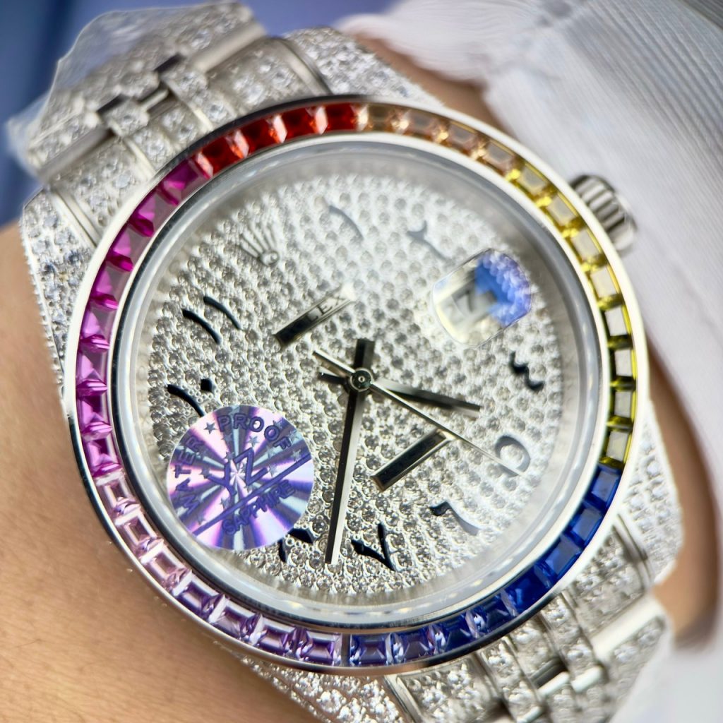 Đồng hồ Rolex DateJust Rainbow nam máy cơ Thụy Sỹ Super Fake 11 41mm (2)