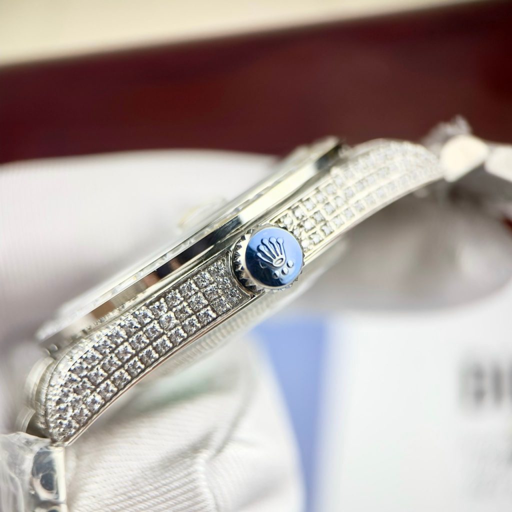 Đồng hồ Rolex DateJust nam đính full đá máy cơ Thụy Sỹ Super Fake 11 41mm (2)