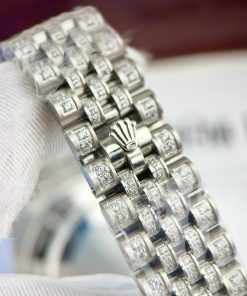 Đồng hồ Rolex DateJust nam đính full đá máy cơ Thụy Sỹ Super Fake 11 41mm (2)