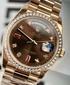 Đồng hồ Rolex Day-Date rose gold Rep 11 cao cấp nam đính đá EW Factory 40mm (2)