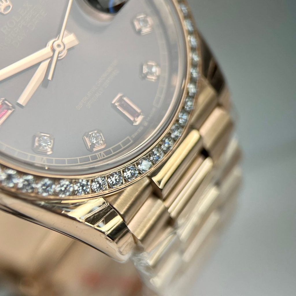 Đồng hồ Rolex Day-Date rose gold Rep 11 cao cấp nam đính đá EW Factory 40mm (2)