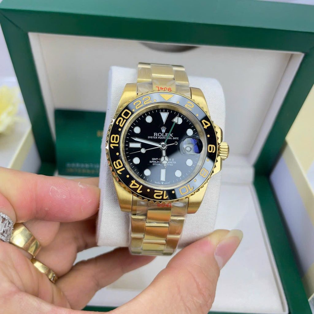 Đồng hồ Rolex GMT-Master ll màu vàng gold Super Fake 11 nam máy cơ Nhật 40mm (2)