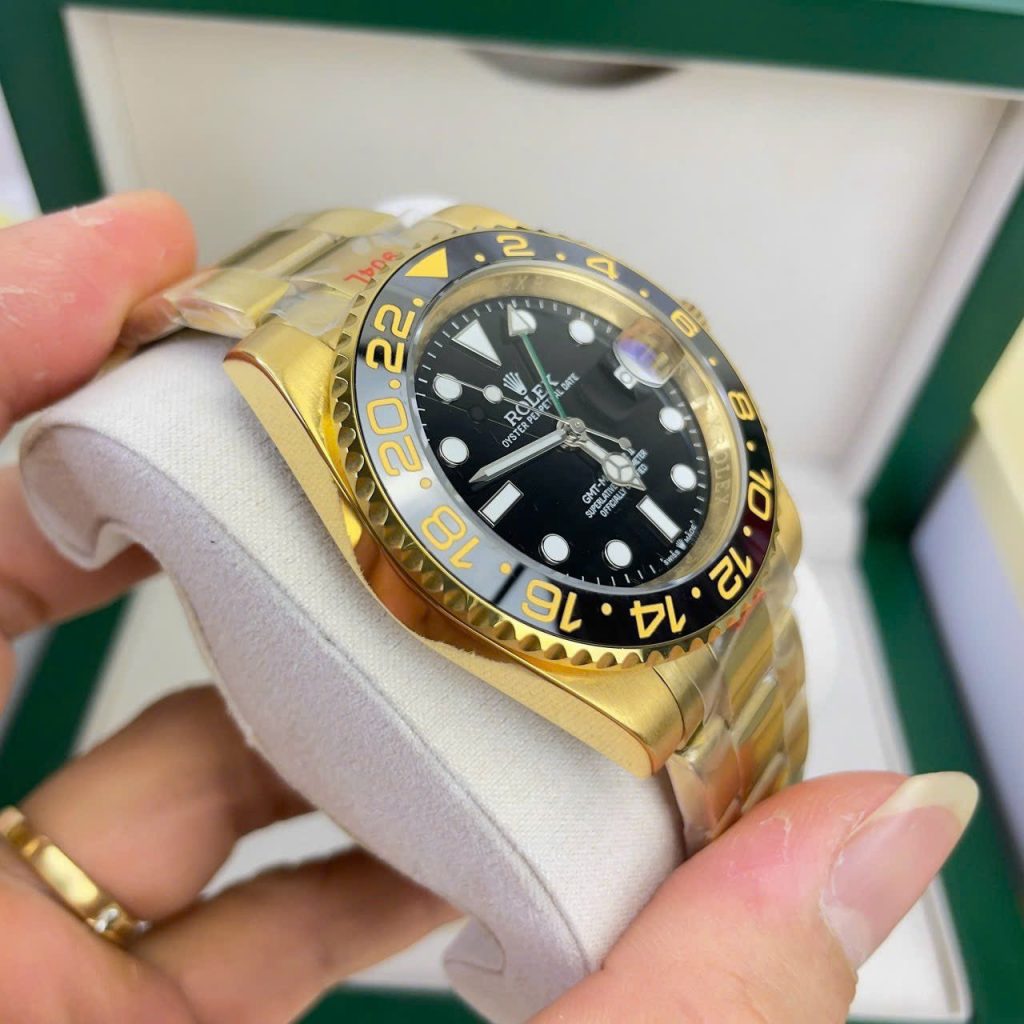 Đồng hồ Rolex GMT-Master ll màu vàng gold Super Fake 11 nam máy cơ Nhật 40mm (2)