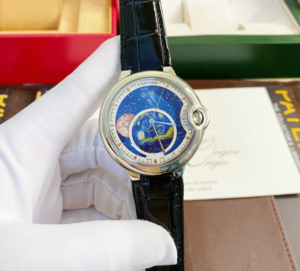 Đồng hồ Cartier Bleu De Mặt trái đất Fake cao cấp 40mm