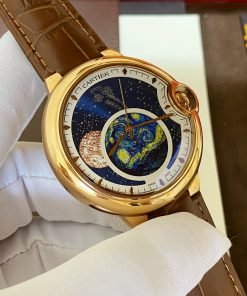 Đồng hồ Cartier Bleu De nam dây da máy cơ Nhật Fake 11 40mm