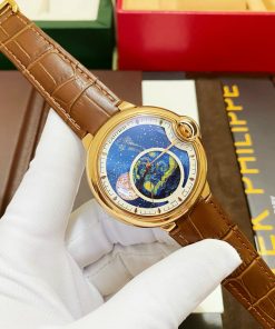 Đồng hồ Cartier Bleu De nam dây da máy cơ Nhật Fake 11 40mm