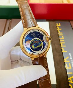 Đồng hồ Cartier Bleu De nam dây da máy cơ Nhật Fake 11 40mm