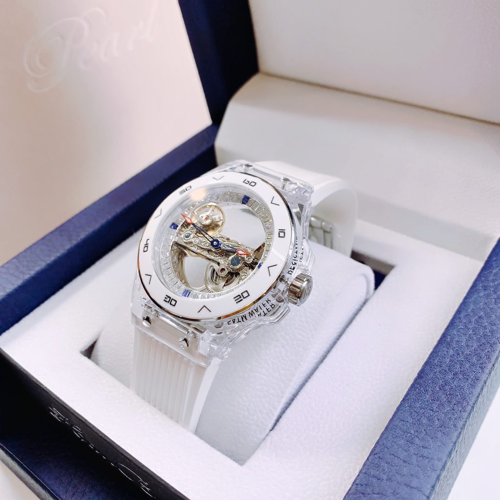 Đồng hồ Hanboro chính hãng màu trắng máy cơ automatic Nhật 43mm (2)